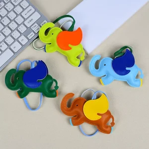 Fashion Colorful PU Leather Cute Animal Elephant Bag Charm for Women Handbag Pendant Mini Luxury Leather Bag Charms