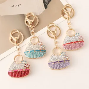 Fashion Cross-Border Alloy Key Ring Creative Bag Key Chain Pendant Cute Cartoon Mini Bag Design Sweet Style Small Gift