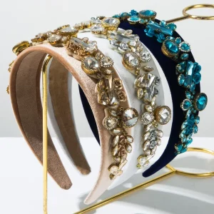 Fashion Crystal Rhinestones Baroque Headband Alloy Flower Accessories Set With Diamonds Vintage Quality Hair Accessories