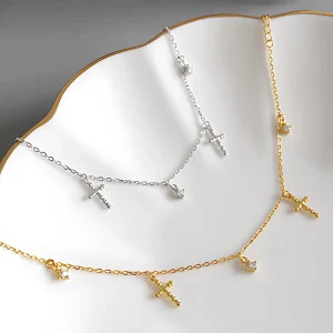 Fashion Custom Cross Charm Bracelet Women 925 Sterling Silver Pendant Bracelets Couple Designer 18k Gold Plated Fine Jewelry