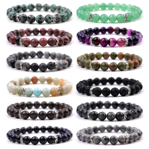 Fashion Custom Design Snow Flake Gemstone Strand Elastic Rope Bracelet Fashion Jewelry Accessories
