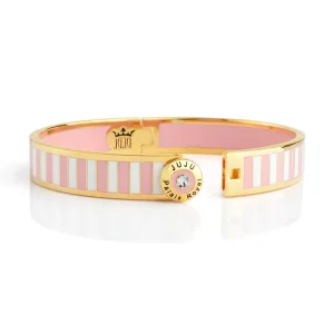 Fashion Customized Crystal Striped Multicolor Enamel Bracelet Plated in Brass