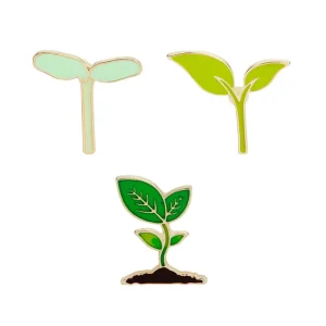 Fashion Customized Personalized Forest Leaf Plant Bean Sprout Brooch Custom Emblems and Badges Enamel Pins Bulk