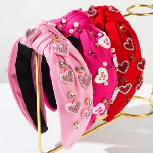 Fashion Cute Girl Headband Custom Heart Rhinestone Elegant Hairband Hair Accessories for Women Girls Hair