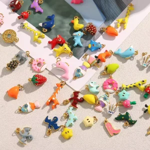 Fashion DIY Charms Accessories Multi Style Fruit Mushroom 18K Gold Plated Stainless Steel Bag Charms