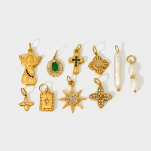 Fashion DIY Pendant Accessories Collection Popular Charm Stainless Steel 18K Gold-plated Jewelry