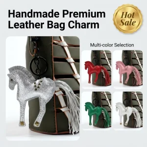 Fashion Dainty Pony Key Holder Handbags Accessories Factory Custom Logo Multi color Leather Keychain Horse Pendant for Gifts