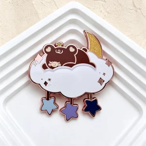 Fashion Decorative Gifts Custom Lapel Pin Metal Brooch Badge Rose Glod Plated Hard Enamel Pin with Glitter