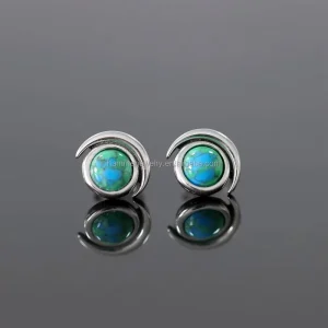 Fashion Design 925 Sterling Silver Turquoise Moon Pendant Eyes Earrings Stud Customized Women’s Fashion Jewelry Sets