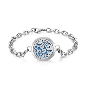 Fashion Design Adjustable Stainless Steel Locket Aroma Perfume Essential Oil Aromatherapy Unisex Jewelry Bracelet