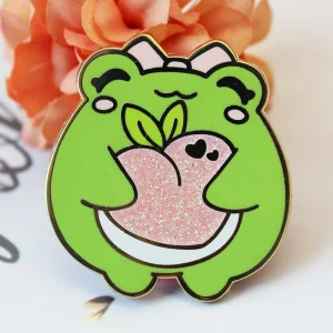 Fashion Design Custom Funny Animal Lapel Pin Badge Gold Plated Hard Enamel Brooch Pin with Glitter