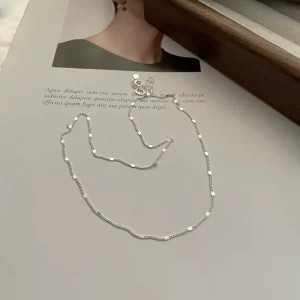 Fashion Design High Quality 925 Sterling Silver Jewelry Silver Plated Scale Clavicle Chain Necklace for Women