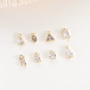 Fashion Design Jewelry Pendants Charms Jewelry Accessories DIY Jewelry Making Round Square Zircon Inlaid Pendant