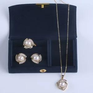 Fashion Design Natural Freshwater Pearl Jewellery Freshwater Pearl Necklace Ring Earrings Jewelry Sets Mother’s Day Gift