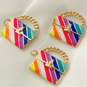 Fashion Design Rainbow Bag Charm Pendant for Woman