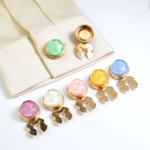 Fashion Designer Men & Women Gentle Style Button Cover Accessories Crystal Rhinestone Decorated Shank Style Cufflinks for Shirts