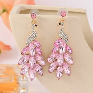 Fashion Diamond Crystal Earrings Ethnic Style Earrings Fashion Retro Peacock Earrings for Jewelry Shop N26515