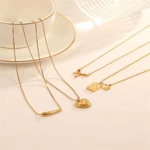 Fashion Dine Jewelry Women Necklace Heart butterfly Charm Necklaces