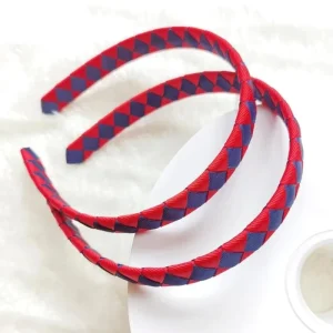 Fashion Double Layer Bow Headband Children 1.5cm Wide Ribbon Lined Headband Hair Accessories Handmade for Baby Girls