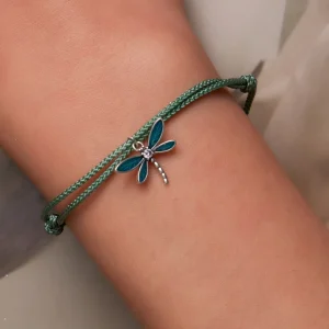 Fashion Dragonfly Bracelet 925 Sterling Silver Delicate Green Dragonfly Pendant Bracelet for Women Fine All match Jewelry SCB237