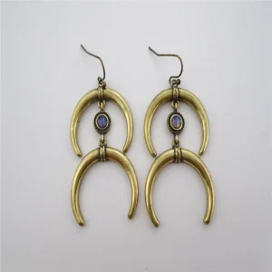Fashion Drop Earrings Burnished Gold Squash Jewelry