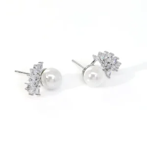 Fashion Earrings Jewelry Women Designer Zircon Pearl Stud Earring Fine Jewelry Earrings for Girls