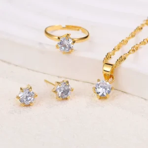 Fashion Earrings Necklaces and Bracelets Three Piece Set Jewelry Sets for Women