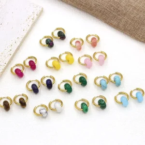 Fashion Earrings Simple Vintage Personality Gentle Romantic Bohemian Colorful Charming Luxury Stainless Steel Earrings Daily