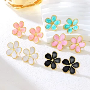 Fashion Earrings for Women Hypoallergenic Stainless Steel Fine Jewelry Simple Stud Earrings