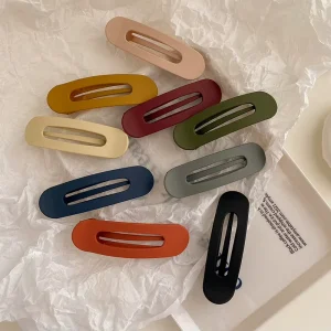 Fashion Eco Friendly Solid Color Matte Non slip Big Size One word Hair Clips Accessories for Women Wash Face Makeup