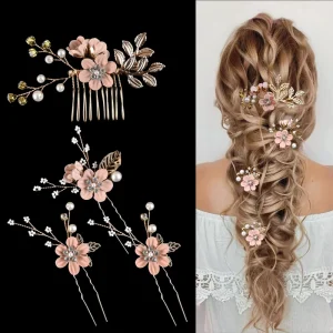 Fashion Elegant Beautiful Bridal Hair Accessories Retro Everything Colorful Flowers Sparkle Pearl Bobby Pins