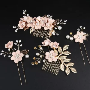 Fashion Elegant Beautiful Bridal Hair Accessories Retro Everything Colorful Flowers Sparkle Pearl Hair Clips