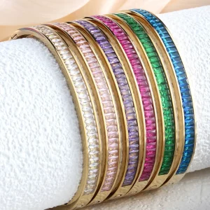 Fashion Elegant Rhinestone Bracelet Stainless Steel Girls Jewelry Bracelets for Women Jewelry Gifts