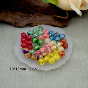 Fashion Epoxy Resin Pendant DIY Handmade Everlasting Flower Three Dimensional Spherical Pendant with Hole for Hanging