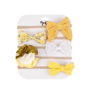 Fashion European American Sweet Infant Hairband Set Baby Bow Tie Headband Soft Seamless Cute Princess Party Use 2926