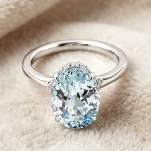 Fashion European and American Luxury 18K White Gold Ring Moissanite Diamond Women’s Wedding Ring