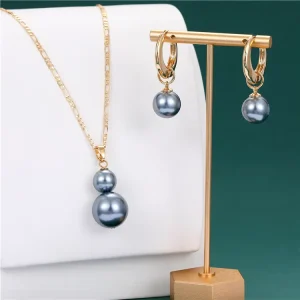 Fashion Everything With Simple Exquisite Pearl Pendant Colorful Pearl Earrings Hawaiian Necklace