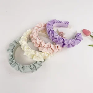 Fashion Female Pleated Ear Edge Headband Fragrance Net Hairband Retro Senior Sense Headbands