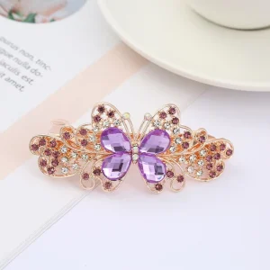 Fashion Festival Cute Bow Crystal Hair Flower Alloy Hair Pin Hair Accessories for Women