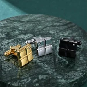 Fashion Fine Jewelry Cufflinks Dainty Men Gifts Stainless Steel Black Zircon Charm Cufflinks