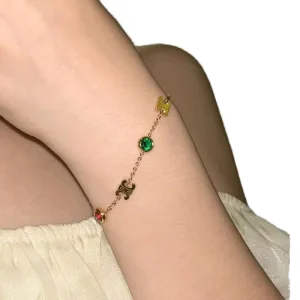 Fashion Five color Steel Bracelet Women’s Bracelet Delicate Thin Chain Bracelet Jewelry Gift Niche Design Sense Jewelry