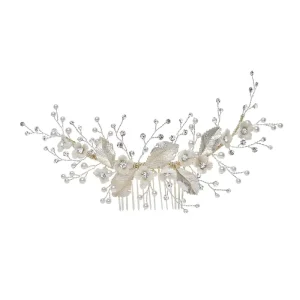 Fashion Flower Jewelry Fancy Hair Accessories Pearl Bridal Hair Comb