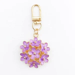 Fashion Flower Keyring Key Chain Metal Car Keychain Women Gift Key Ring Bag Charms Pendant Jewelry