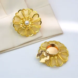 Fashion Flower Metal Clip Button Cufflinks Removable Button Cover for Shirt Decorative Cover Accessories