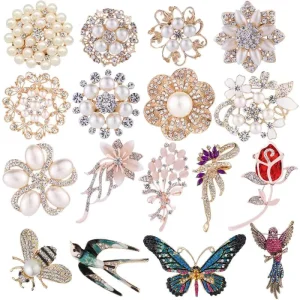 Fashion Flower Pearl Brooch High grade Alloy Diamond Brooch Wedding Bouquet Accessories Fine Jewelry Brooches