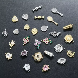 Fashion Flower Pendant Heart Charms Cute Candy Badminton Racket Charms for Necklace Making