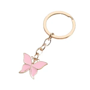 Fashion Friendship Key Buckle Gift Bag Decoration Trendy Colored Butterfly Charm Metal Keychain Lightweight for Teen