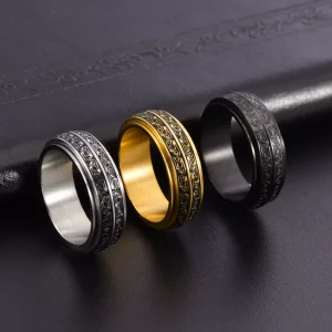 Fashion Geometric Carved Stainless Steel Rings For Wedding & Gifts Men’s & Women’s Hipster Accessory Jewelry Ring