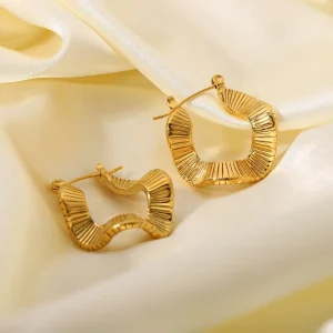 Fashion Geometric Shaped Earrings 18K Gold Plated Designer Pendant Earring Stainless Steel Jewelry for Women Party