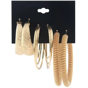 Fashion Gold Hoop Earrings Set for Women N911141